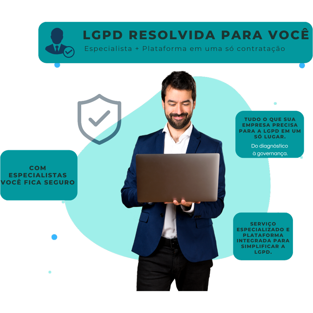 LGPD resolvida para você — especialista + plataforma em uma só contratação